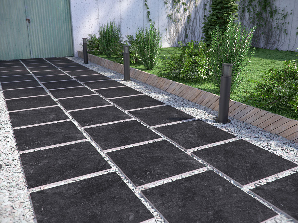 MSI Vulkon Nero Matte Anti-Slip Porcelain Pavers 24"x24" - Arterra Collection