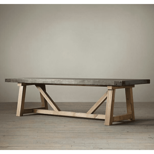 Barocco Valhalla Design Lightweight Concrete Rectangular Dining Table - (W)47" (L)138" (H)29.5"